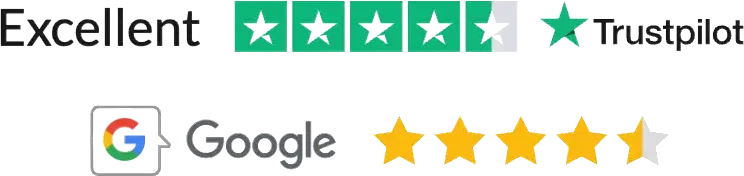 Excellent sur Trustpilot, 5 étoiles sur Google